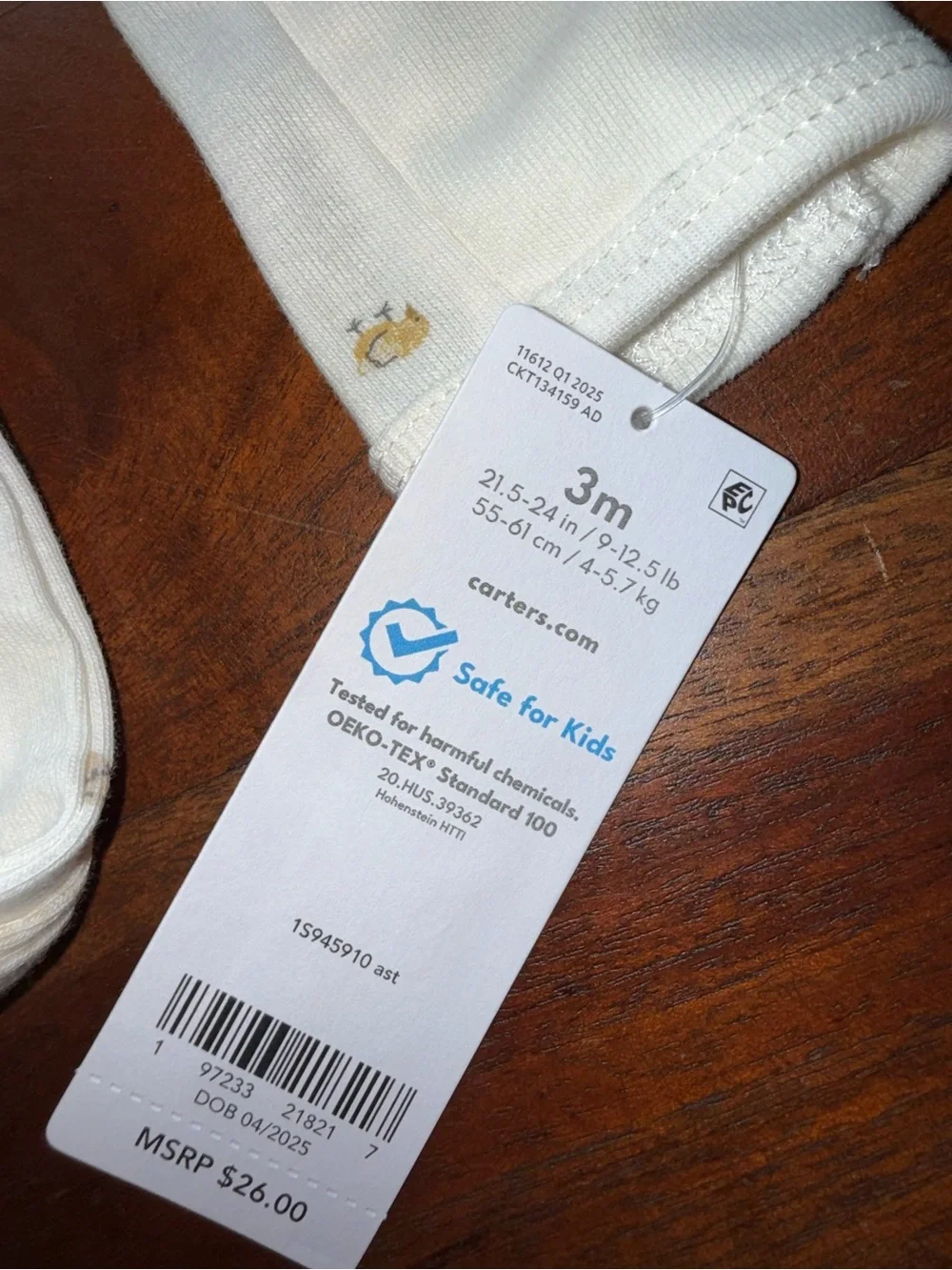 Carter's Cream Long-Sleeve Two-Piece Pajama‎ Set with Tiny Animal Motif